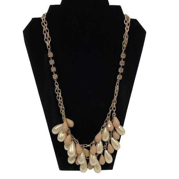 Lydell NYC‎ Matinee Necklace Multilayer Faux Pearl Rhinestone - Picture 1 of 4